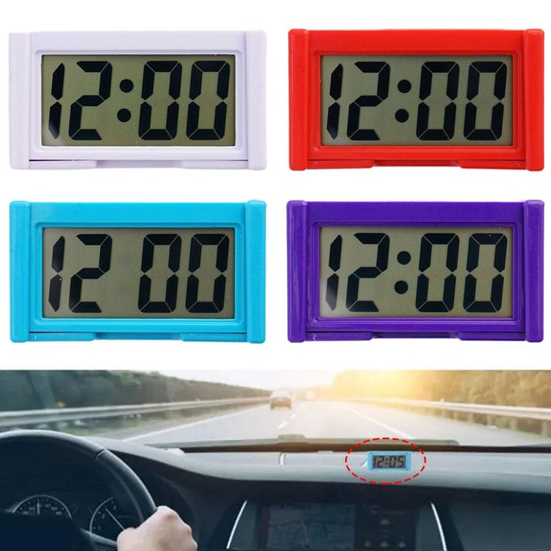 Small Digital Clock, Car Dashboard Digital Clock, Vehicle Adhesive Clock with Jumbo LCD Time, Vehicle Adhesive Clock, Mini Automotive Stick On Watch for Car Truck Dashboard Lighting - Image 5
